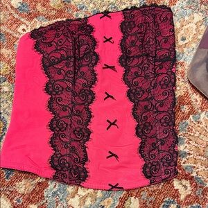 Cacique Black Lace and Pink Bandeau